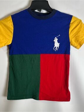 Polo by Ralph Lauren Colorblock Short Sleeve Tee - Blue, Yellow, Green, Red